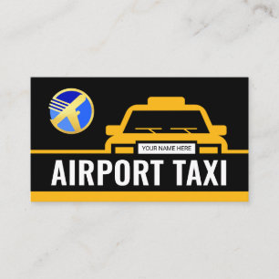 Tarjeta De Visita Ruta del Aeropuerto en Taxi Amarillo