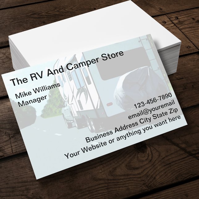 Tarjeta de visita RV and Camper Store (Subido por el creador)