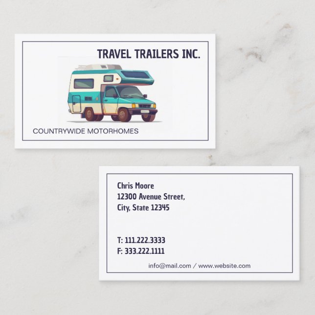 Tarjeta De Visita RV Motorhome Service (Anverso / Reverso)
