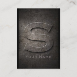 Tarjeta de visita S Monogramada Metalizado en bron