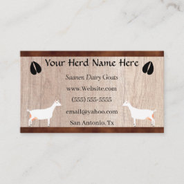Tarjeta De Visita Saanen Dairy Goat Herd