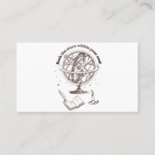 Tarjeta De Visita Sabiduría del Alma Celestial Esfera Armilar Vint