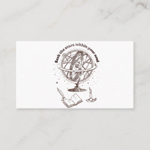 Tarjeta De Visita Sabiduría del Alma Celestial Esfera Armilar Vint