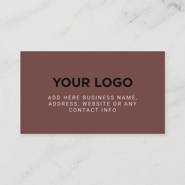 Tarjeta De Visita Sable Brown | Logotipo de compañía simple (Anverso)
