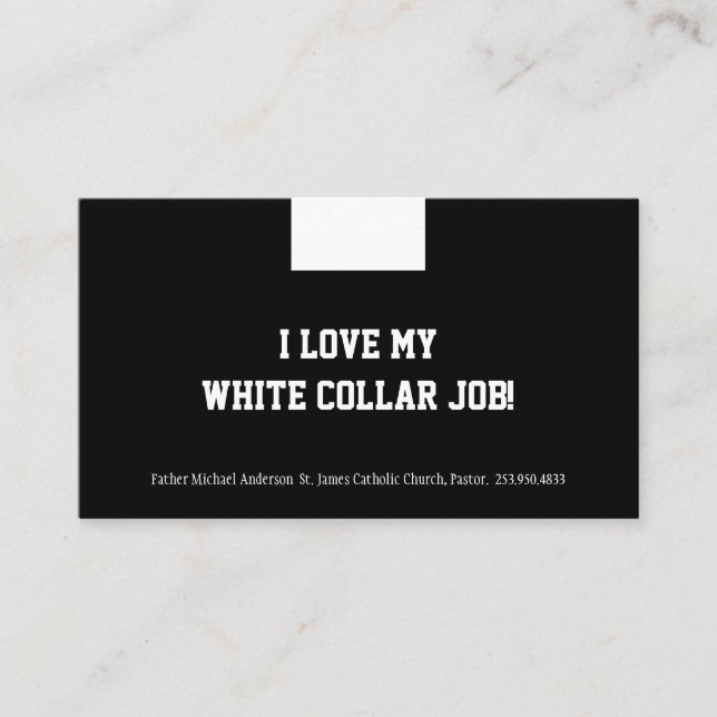 Tarjeta De Visita Sacerdote católico Collar de Clérigos Negros Relig (Anverso)