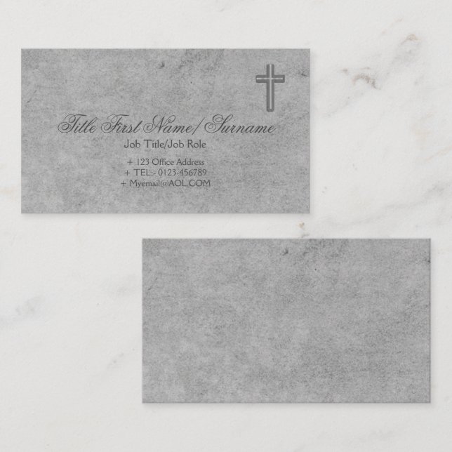 Tarjeta De Visita Sacerdote católico Iglesia cristiana fe en cualqui (Anverso / Reverso)