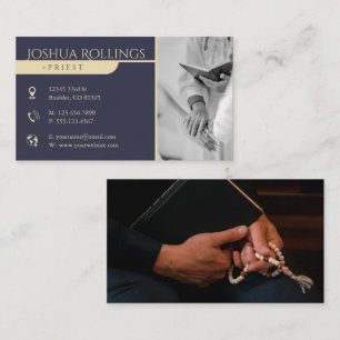 Tarjeta De Visita Sacerdote   Su Foto Cristiana