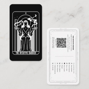 Tarjeta De Visita Sacerdotisa Alta del Tarot Mujer Fumando Marihuana