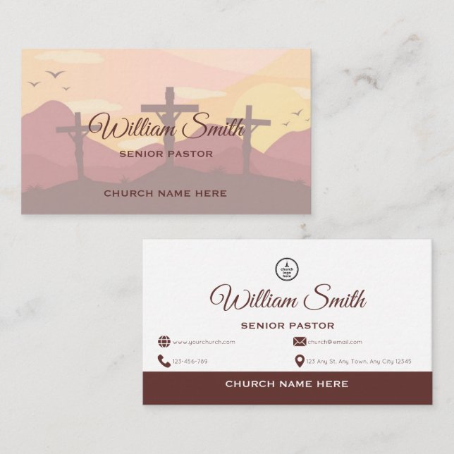 Tarjeta De Visita Sacred Grace Pastoral Business Card (Anverso / Reverso)