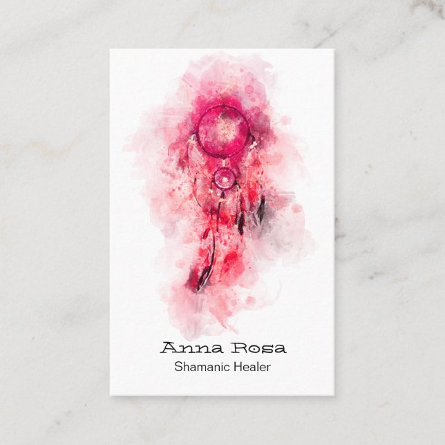 Tarjeta De Visita *~ Sacro Shamanic Dream Catcher Tribal QR Shaman (Anverso)