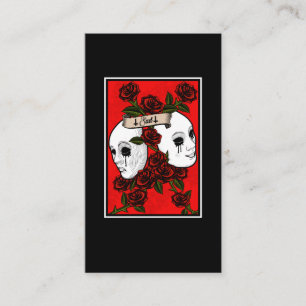 Tarjeta De Visita Sad Theater Mask Flowers Pastel Goth