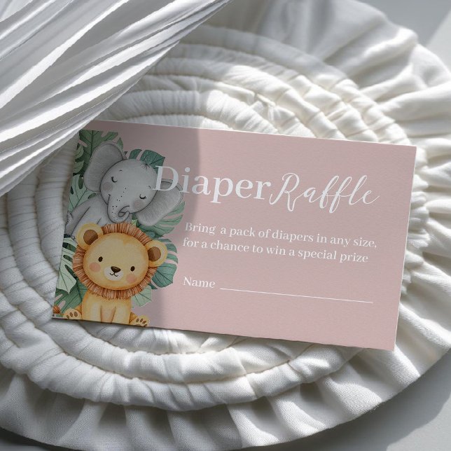 Tarjeta De Visita Safari Animal Baby Shower Diaper Raffle (Subido por el creador)