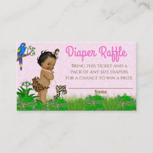 Tarjeta De Visita Safari de niña africana Shower de pañales Rifa