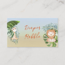 Safari Jungle Tropical Diaper Raffle Shower Game