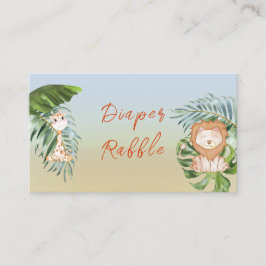 Tarjeta De Visita Safari Jungle Tropical Diaper Raffle Shower Game