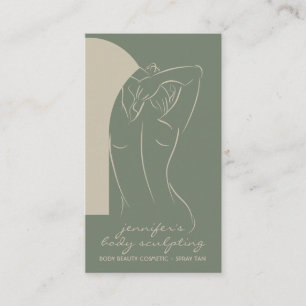Tarjeta De Visita Sage beige Bronceado en Spray de Escultura Corpora
