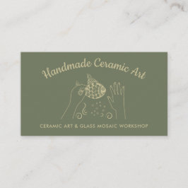 Tarjeta De Visita Sage Gold Hobby Ceramic Fish Mosaic