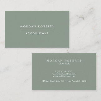 Tarjeta De Visita Sage Green Accountant Lawyer o Professional
