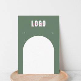 Tarjeta De Visita Sage Green Arch Add Logo Jewelry Earration Display
