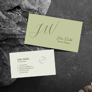 Tarjeta de visita Sage Green de lujo