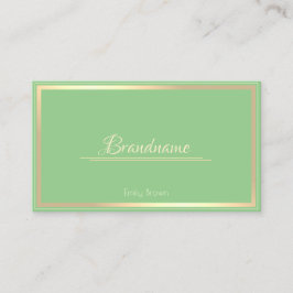 Tarjeta De Visita Sage Green Gold Frame Personalizado su belleza de 