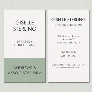 Tarjeta De Visita Sage Green Minimal Professional Corporate Modern