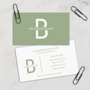 Tarjeta De Visita Sage Green Minimalista profesional moderno