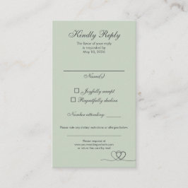 Tarjeta De Visita Sage Green Modern Mix and Match Wedding RSVP Card