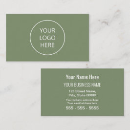 Tarjeta De Visita Sage Green Simple Moderno Añade tu logotipo