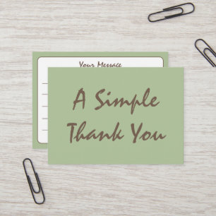 Tarjeta De Visita Sage Green Simple Script Gracias