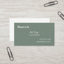 Tarjeta De Visita Sage Green Solid Business Cards