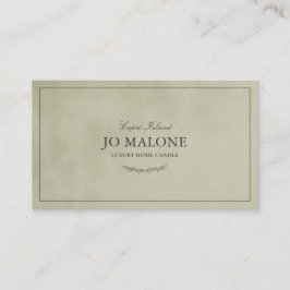 Tarjeta De Visita Sage Green Velvet Texture Elegant Company