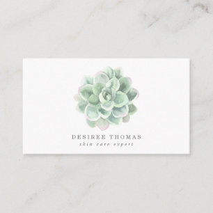 Tarjeta De Visita Sage Green Watercolor Elegante Simple
