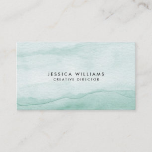 Tarjeta De Visita Sage Green Watercolor Ombre Elegante