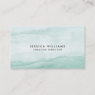 Tarjeta De Visita Sage Green Watercolor Ombre Elegante