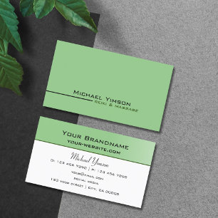 Tarjeta De Visita Sage Green y White Simple Profesional Moderno