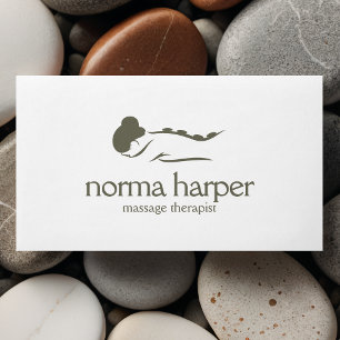 Tarjeta De Visita SAGE Moda Stone Terapia de masaje Wellness Day Spa