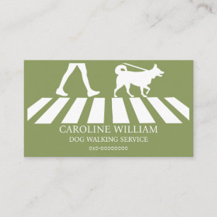 Tarjeta De Visita Sage Simple Dog Walking Image Mascota Service
