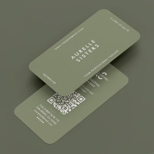 Tarjeta De Visita Sage verde profesional minimalista moderno