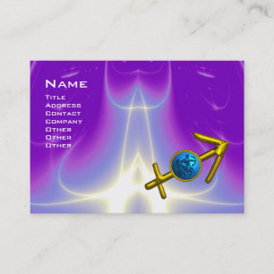 Tarjeta De Visita SAGITTARIO - rosa violeta azul