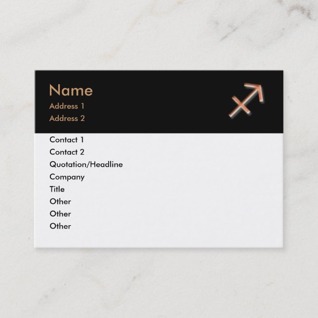 Tarjeta de visita Sagittarius (Anverso)