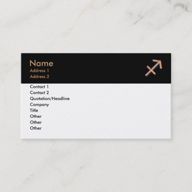 Tarjeta de visita Sagittarius (Anverso)