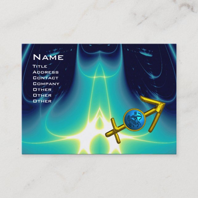 Tarjeta De Visita SAGITTARIUS - Turquasa azul (Anverso)