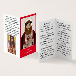 Tarjeta De Visita Sagrado Corazón de la oración de Jesús
