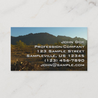 Tarjeta De Visita Saguaro Amanecer en el Parque Nacional Saguaro