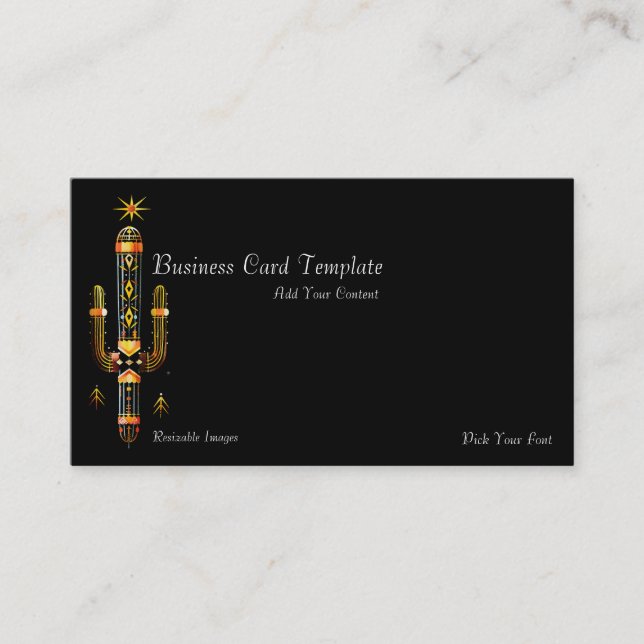 Tarjeta de visita Sahuaro Cactus para el desierto  (Anverso)