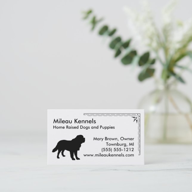 Tarjeta De Visita Saint Bernard Silhouette (Anverso de pie)