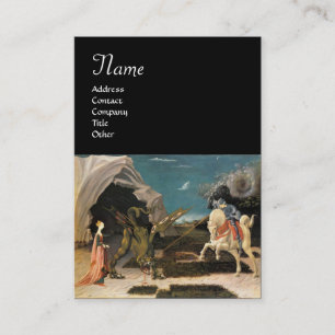 Tarjeta De Visita SAINT GEORGE Y EL DRAGÓN, marrón, azul negro