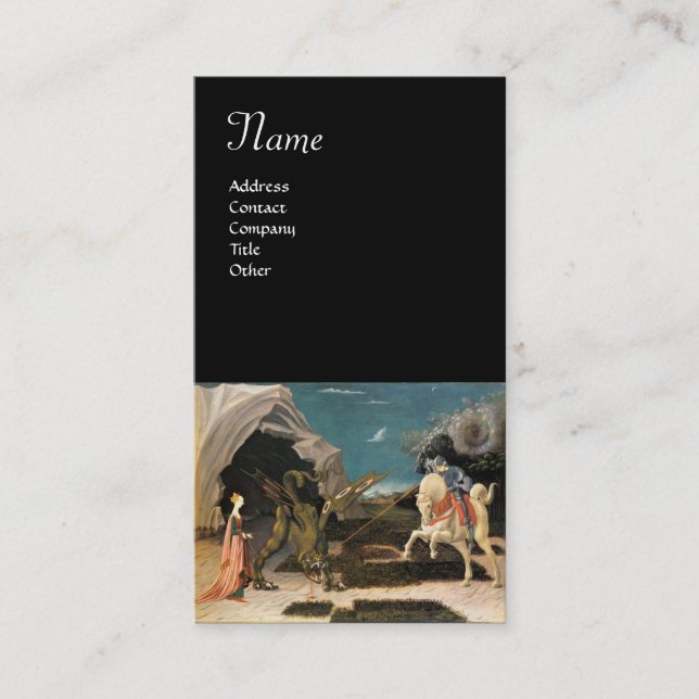 Tarjeta De Visita SAINT GEORGE Y EL DRAGÓN, marrón, azul negro (Anverso)