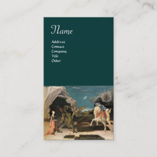 Tarjeta De Visita SAINT GEORGE Y EL DRAGÓN, marrón, verde azul